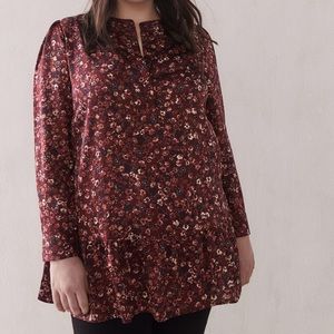 Addition Elle 0X floral ruffle tunic blouse